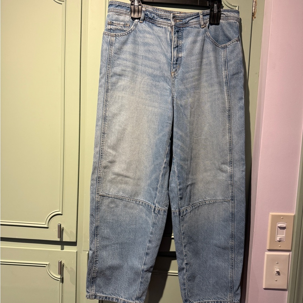 LOFT Classic Blue Denim  Barrel Leg Jeans
